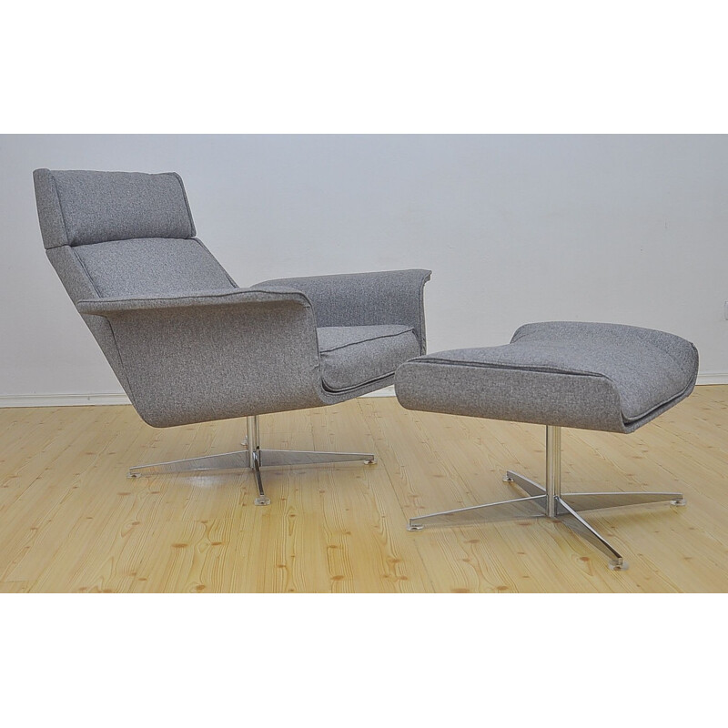 Lounge Chair with Ottoman by Hans Kaufeld, 1960s