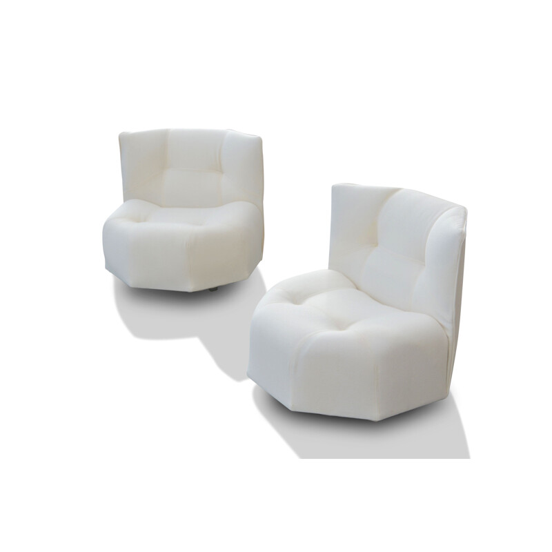 Rare pair of "Octa" armchairs by Bernard Govin