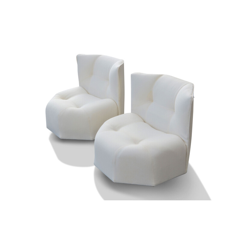 Rare pair of "Octa" armchairs by Bernard Govin