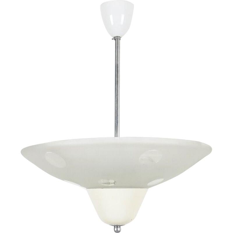 Lampadario in vetro vintage, Cecoslovacchia 1960