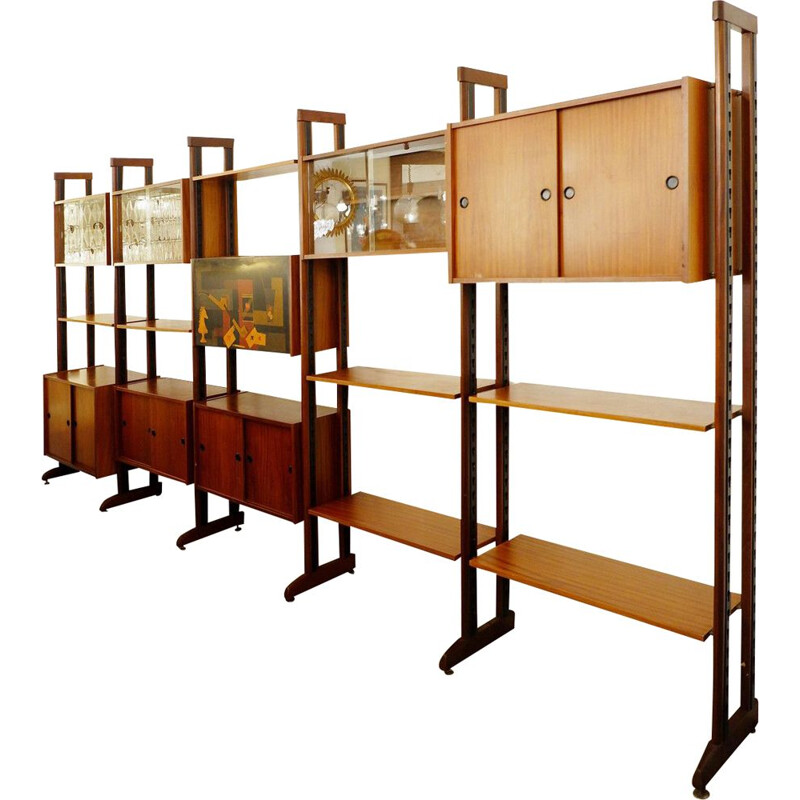 Italian Teak Modular Shelving system 1960