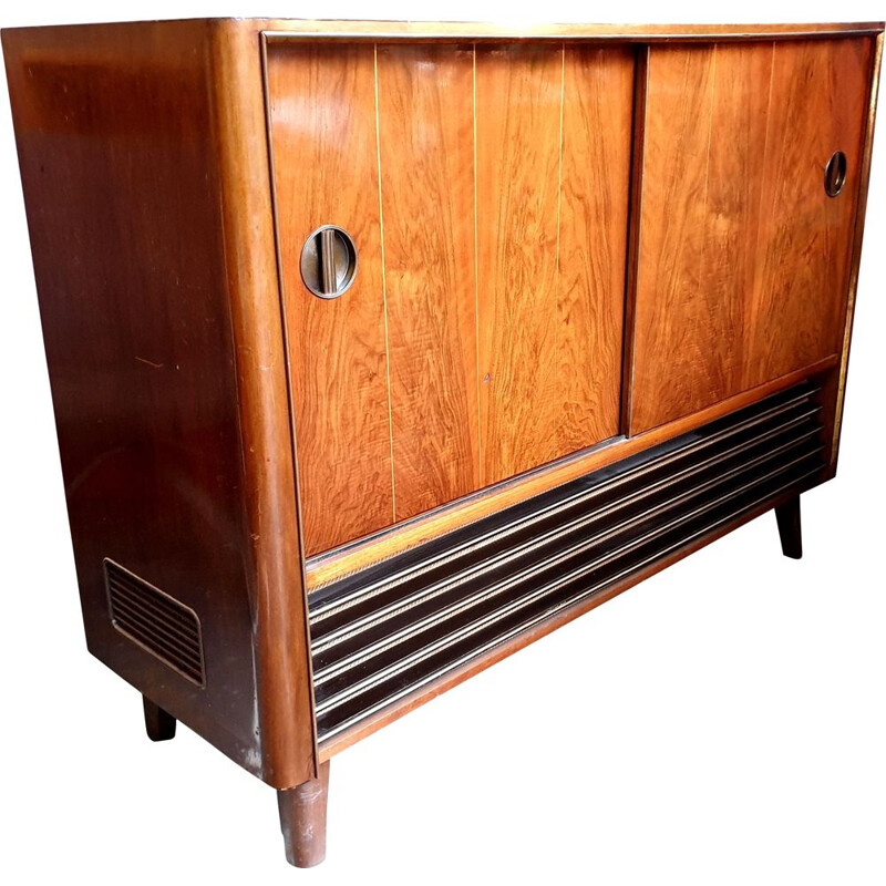 Loewe Opta Walnut Media Cabinet 1950's