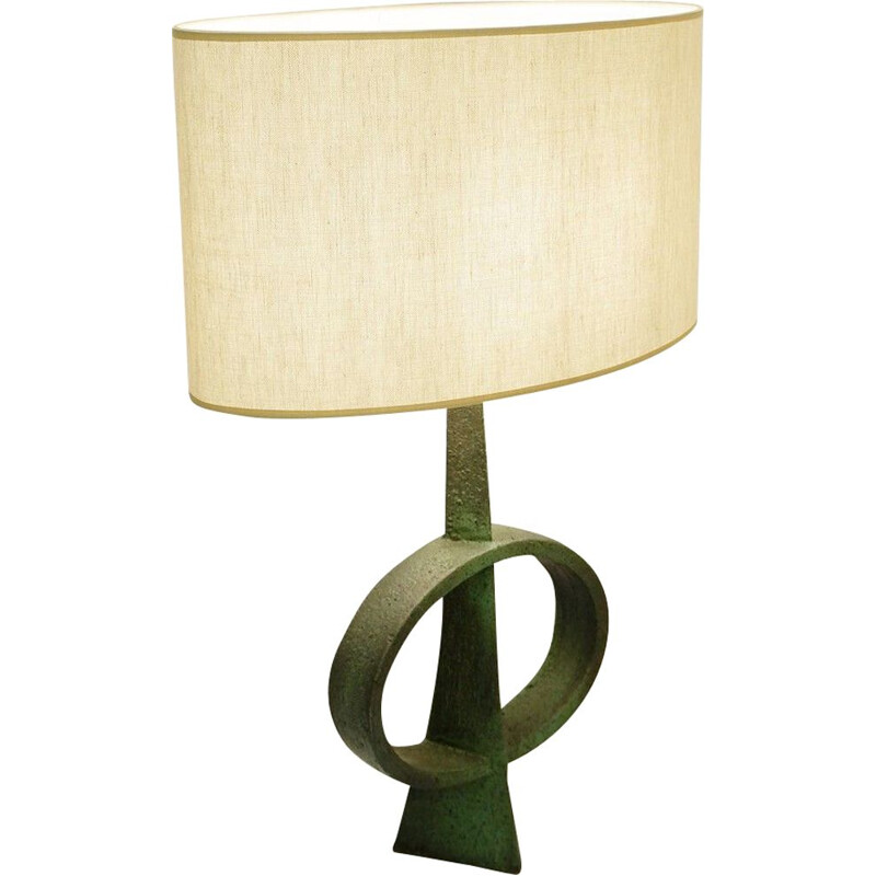 Brutalist vintage terracotta table lamp