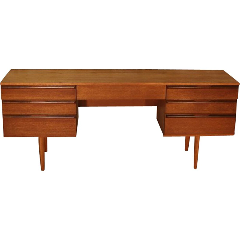 Vintage teak desk dressing table, Scandinavian style, by Avalon, 1960