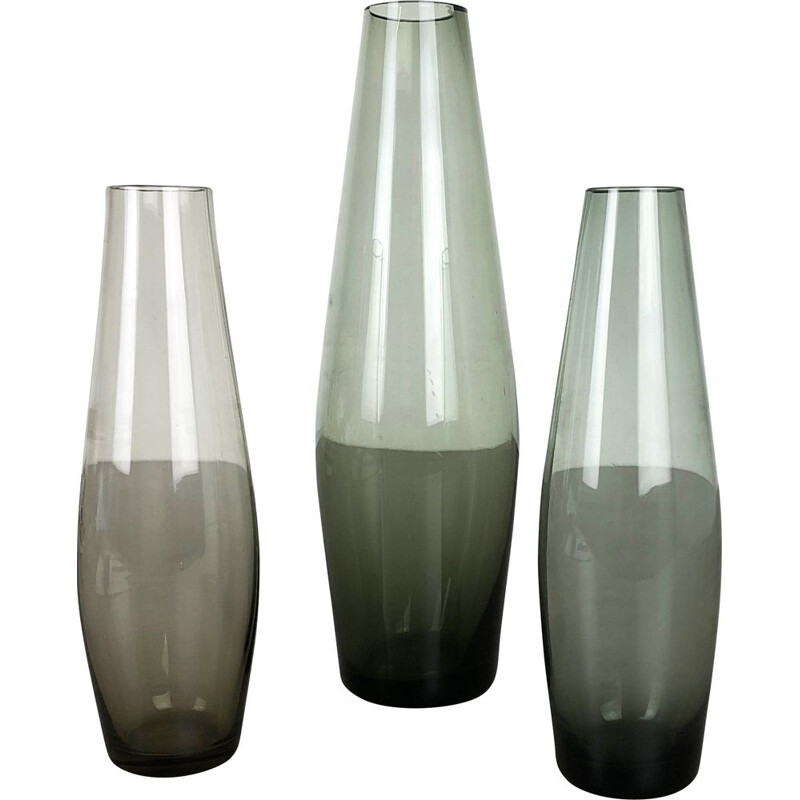 Set aus 3 Vintage-Turmalin-Vasen von Wilhelm Wagenfeld für das Wmf, Deutschland 1960