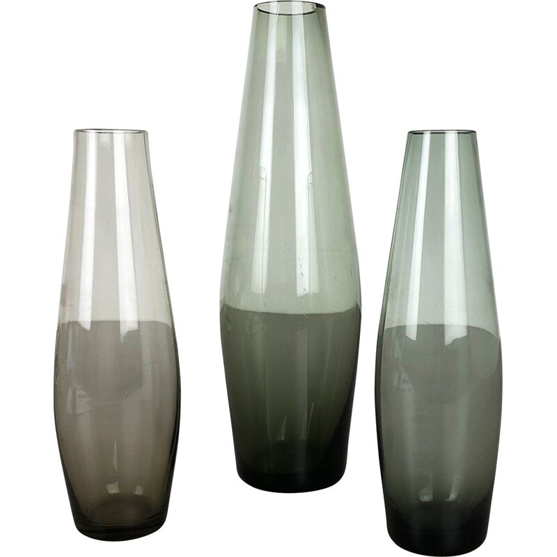 Set of 3 vintage turmaline vases by Wilhelm Wagenfeld for the Wmf, Germany 1960