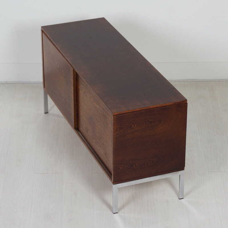 Vintage sideboard in Wenge with 2 sliding doors 1970