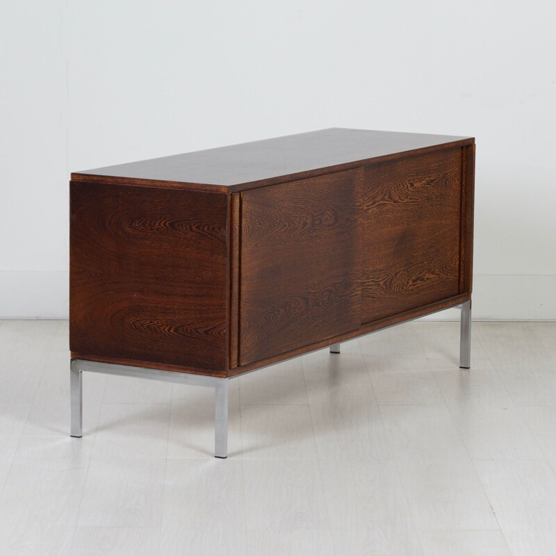 Vintage sideboard in Wenge with 2 sliding doors 1970