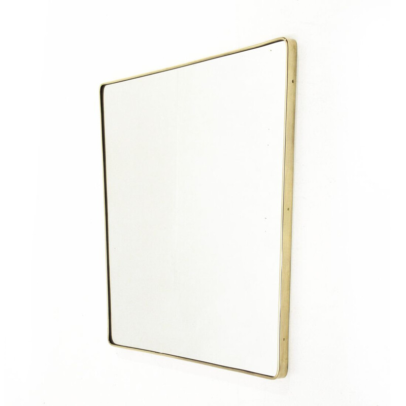 Italian Modern brass Mirror, 1950s