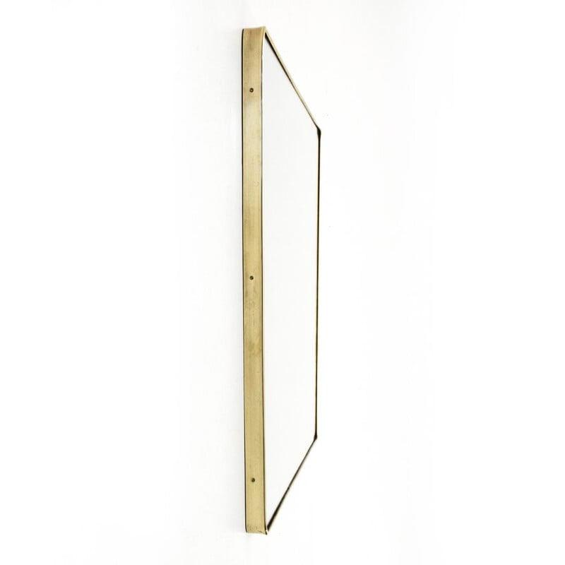 Italian Modern brass Mirror, 1950s