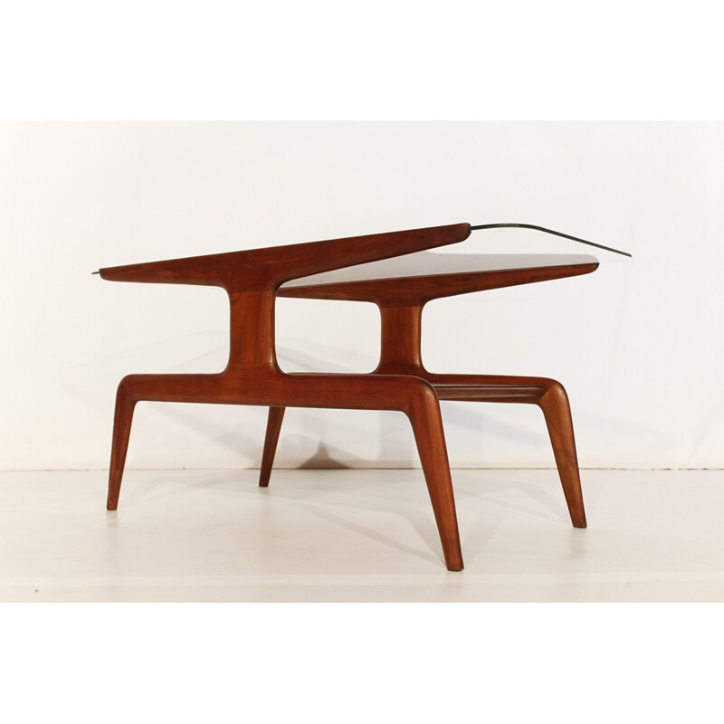 Domus Nova coffee table in walnut and glass, Gio PONTI - 1930s