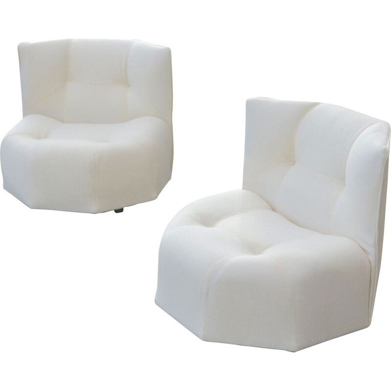 Rare pair of "Octa" armchairs by Bernard Govin
