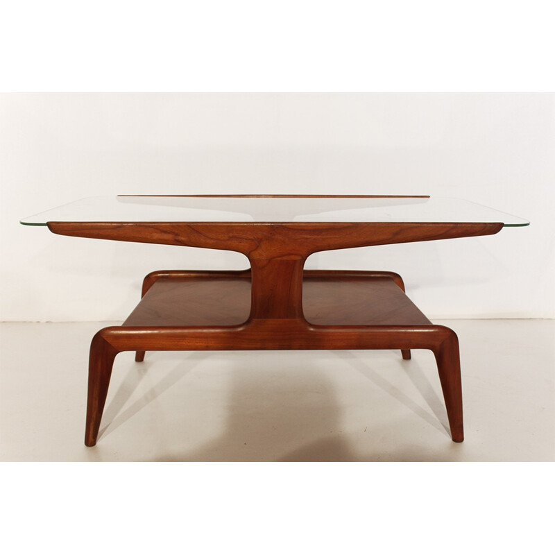 Table basse Domus Nova en noyer et verre, Gio PONTI - 1930