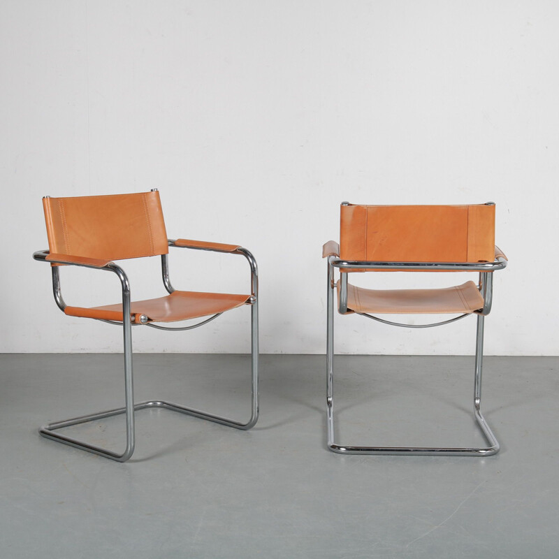 Pair of side chairs manufactured in Italy 1970s