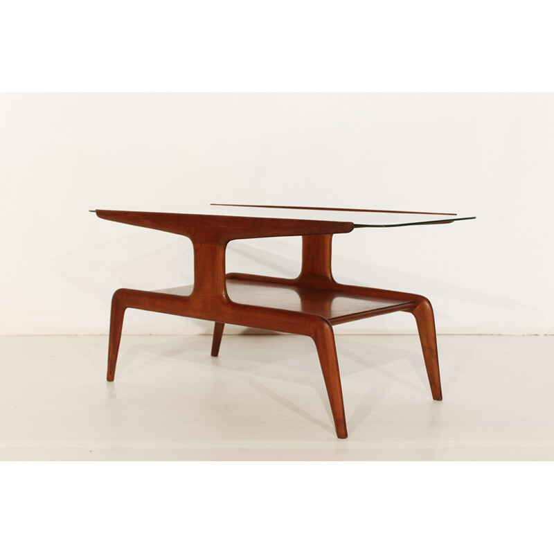 Domus Nova coffee table in walnut and glass, Gio PONTI - 1930s