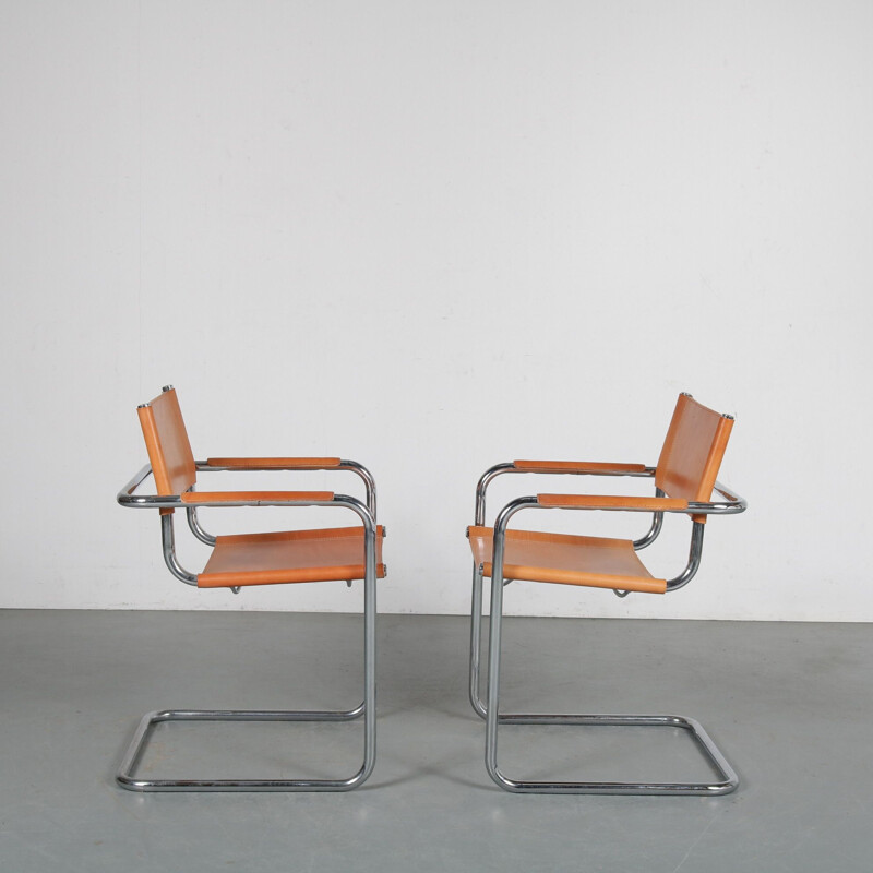 Pair of side chairs manufactured in Italy 1970s