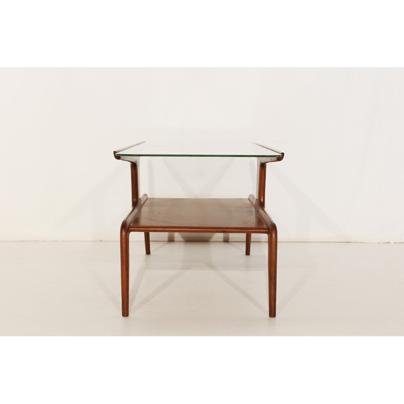 Domus Nova coffee table in walnut and glass, Gio PONTI - 1930s