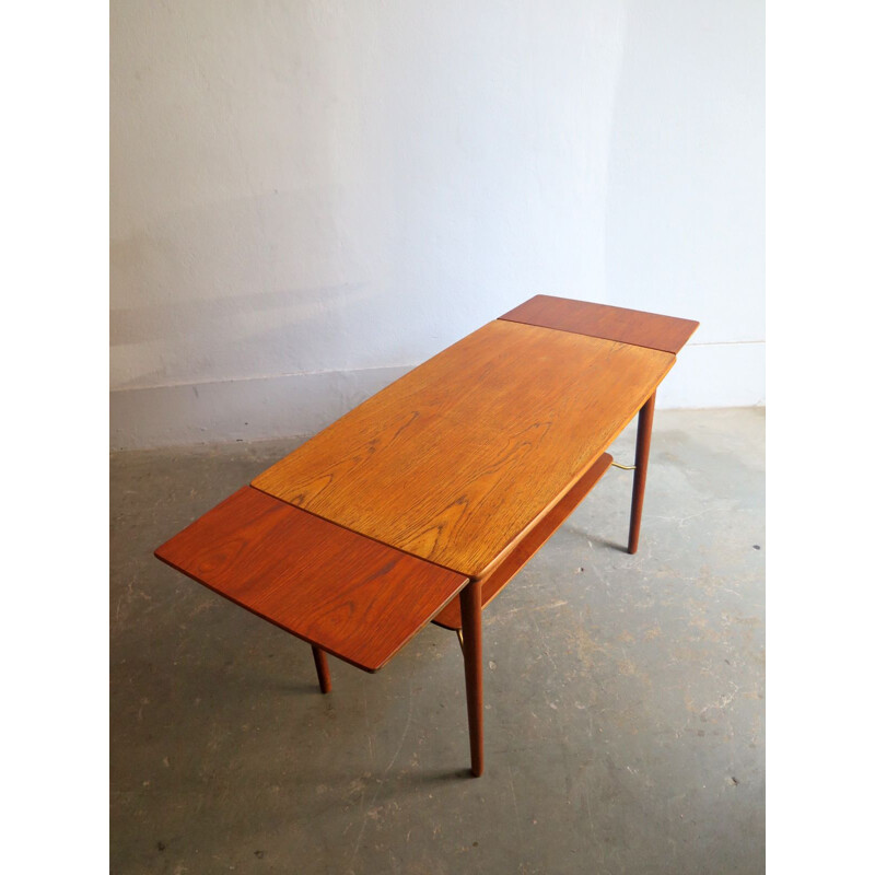 Vintage extendable coffee table in teak 1950s