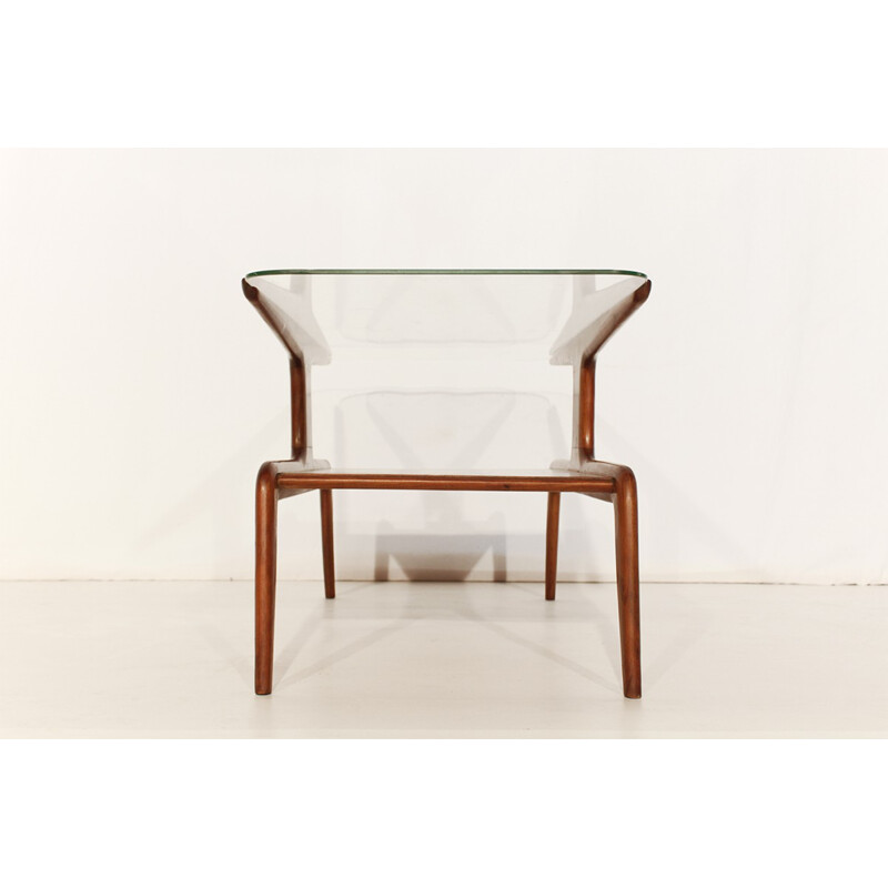 Domus Nova coffee table in walnut and glass, Gio PONTI - 1930s