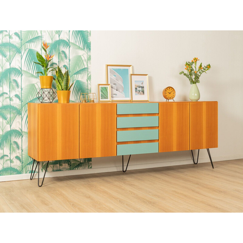 Ash veneer sideboard 1960 with 4 drawers