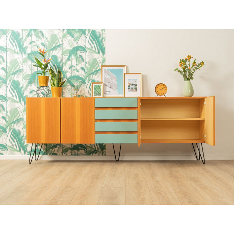 Ash veneer sideboard 1960 with 4 drawers