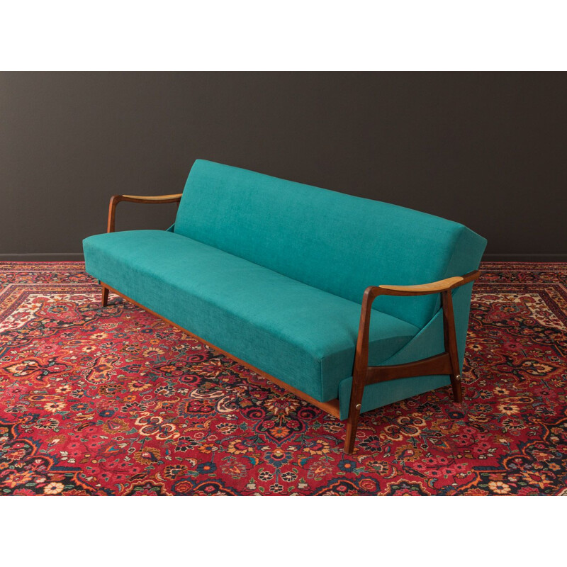 Sofa in brown stained beech wood from the 1950s