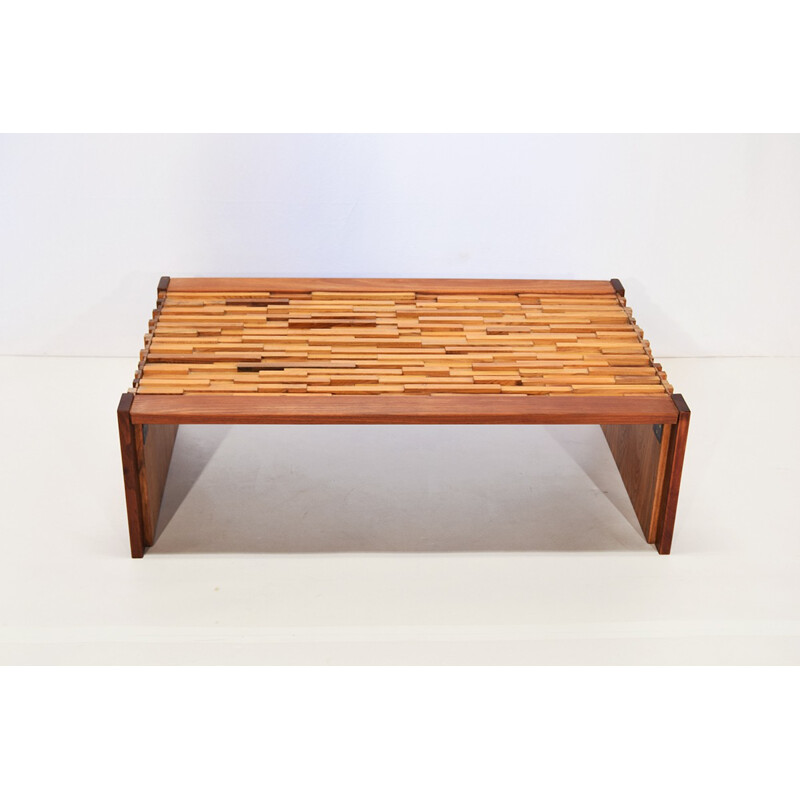 Lafer Brazil rectangular jacaranda wooden coffee table, Percival LAFER - 1960s