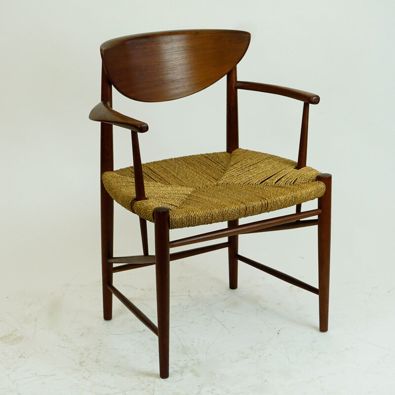 Scandinavian Modern Teak Armchair Mod. 317 by Peter Hvidt for Soborg Mobler