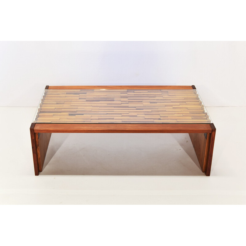 Lafer Brazil rectangular jacaranda wooden coffee table, Percival LAFER - 1960s