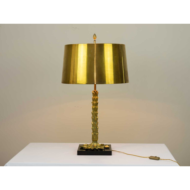 Palm tree lamp in gilt bronze Charles house 1970s