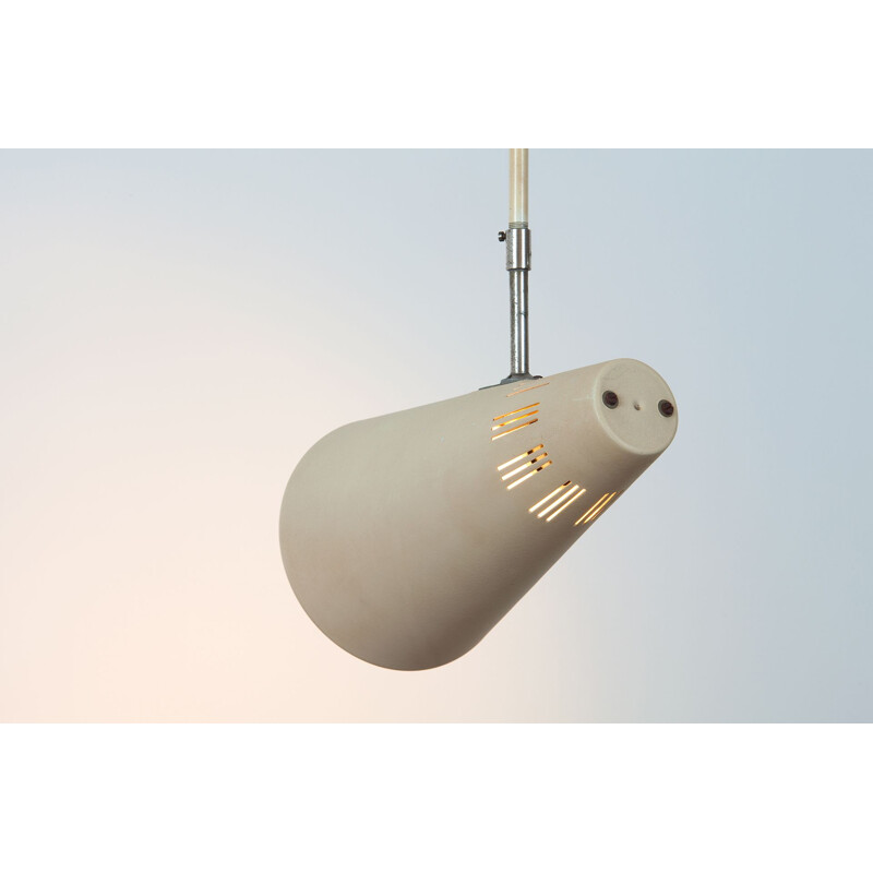 Vintage beige lacquered metal pendant lamp by Philips
