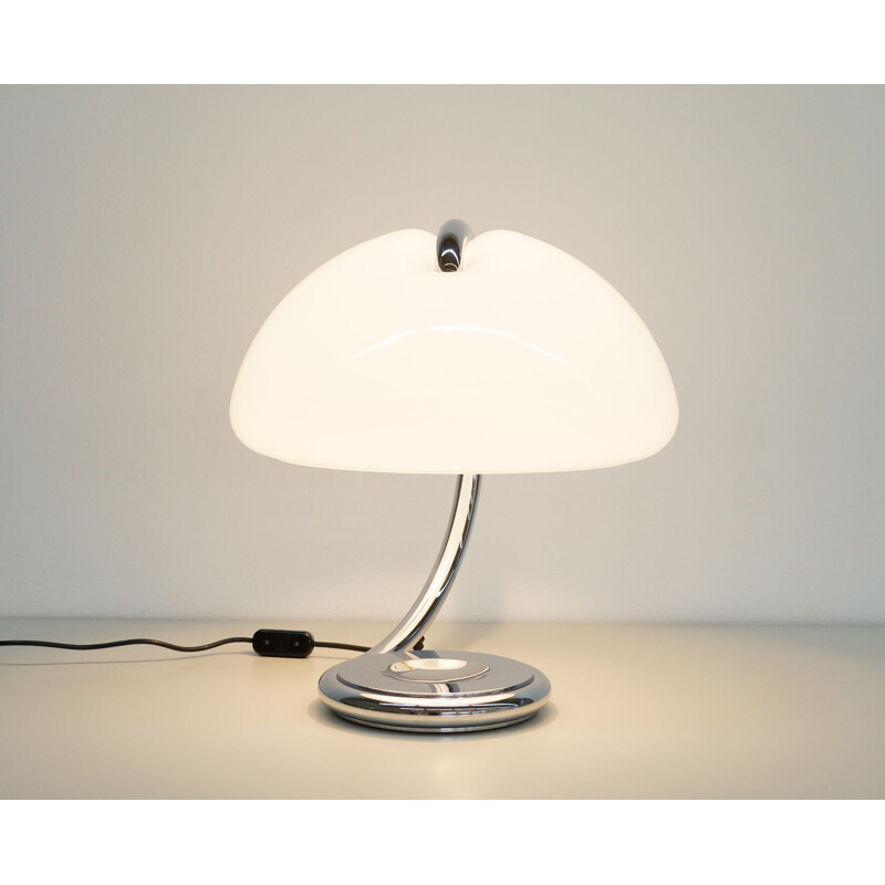 Lampe de table vintage Chrome Serpente par Elio Martinelli