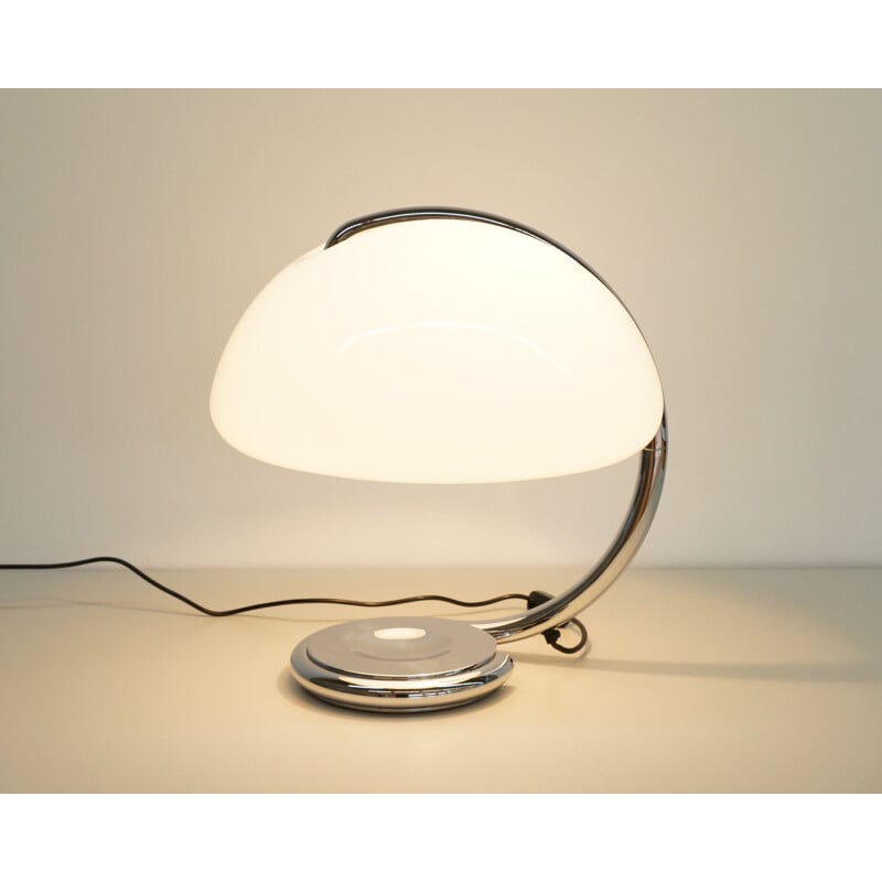 Lampe de table vintage Chrome Serpente par Elio Martinelli
