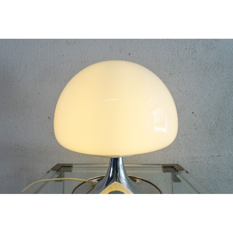 Opaline Glass Mushroom Table Lamp by Goffredo Reggiani 1960s 