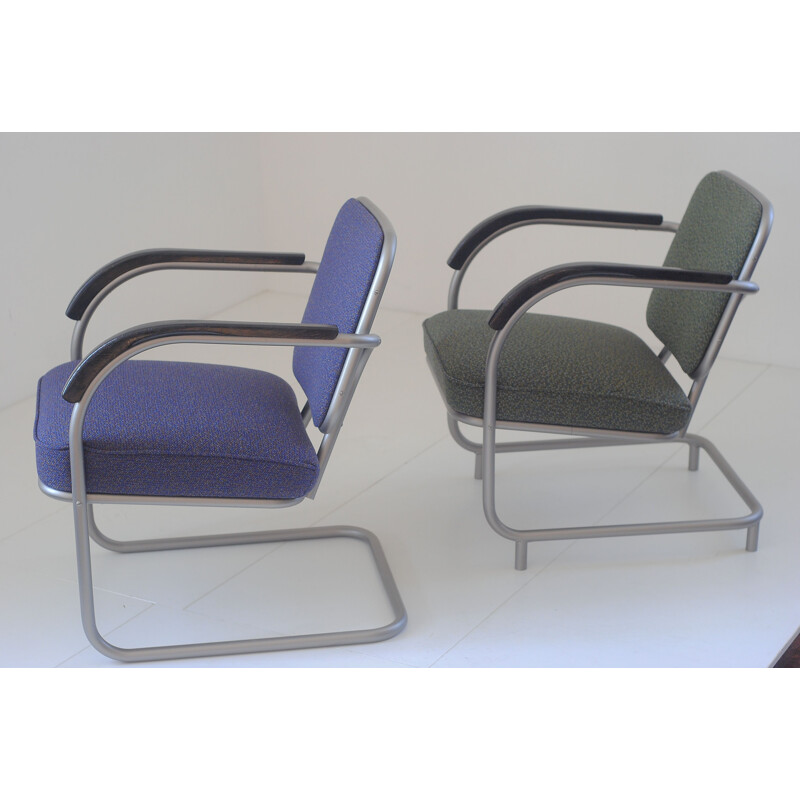 2 Bauhaus Armchairs Vintage 50s 