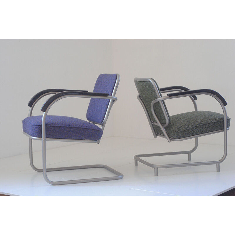 2 Bauhaus Armchairs Vintage 50s 