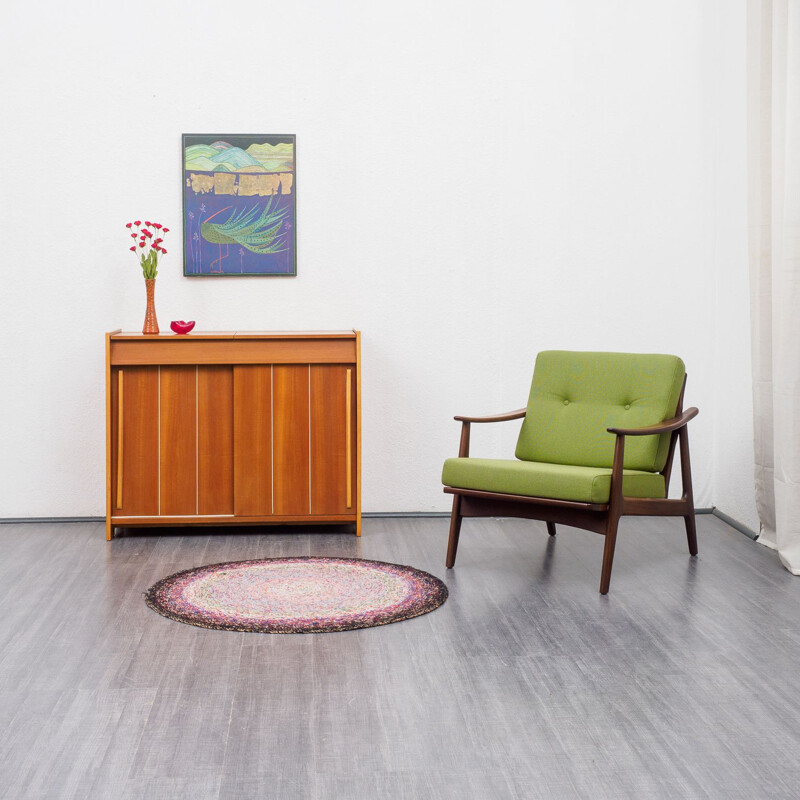 Shoe cabinet, bi-coloured walnut 1950s