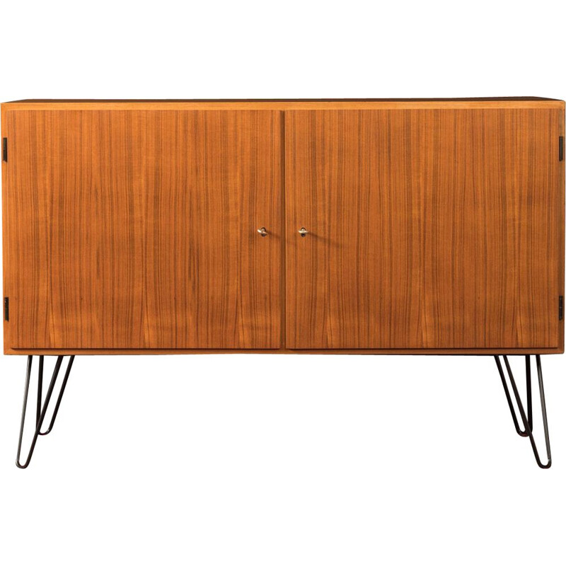 Vintage walnut veneer chest of drawers 1960