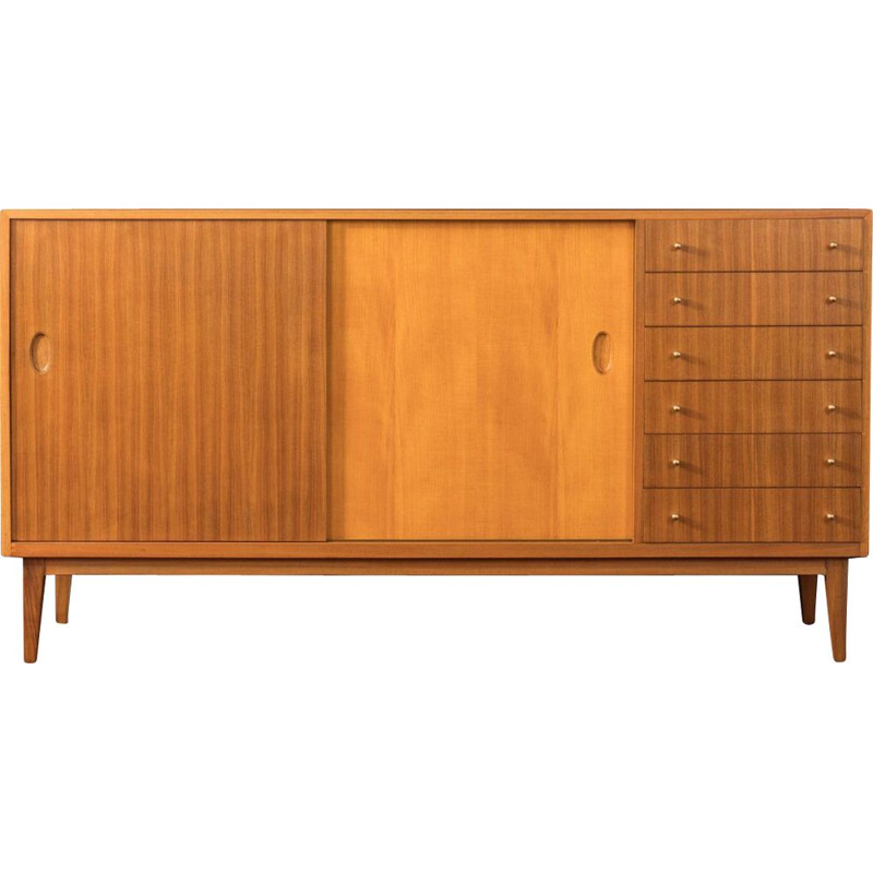 Vintage sideboard WK Mobel walnut veneer body 1950