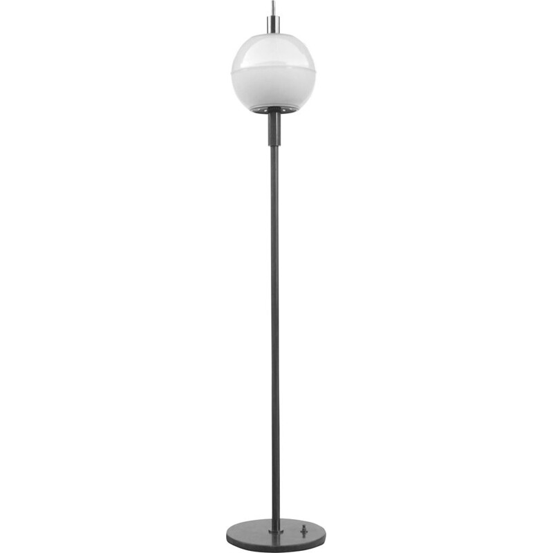 Vintage floor lamp in marble, glass and galvanized metal by Stilnovo, Italy 1960