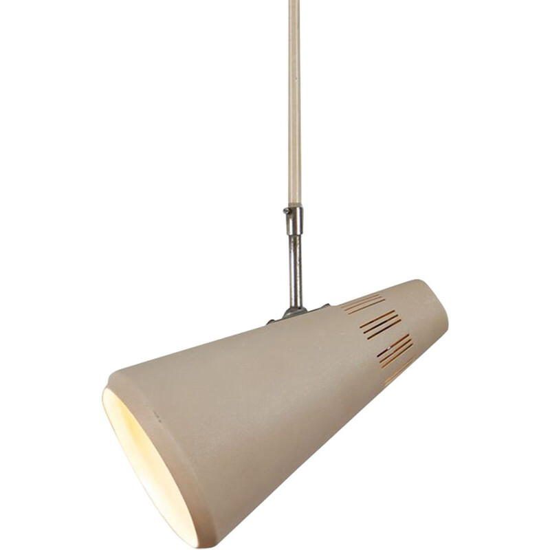 Sospensione vintage in metallo laccato beige di Philips