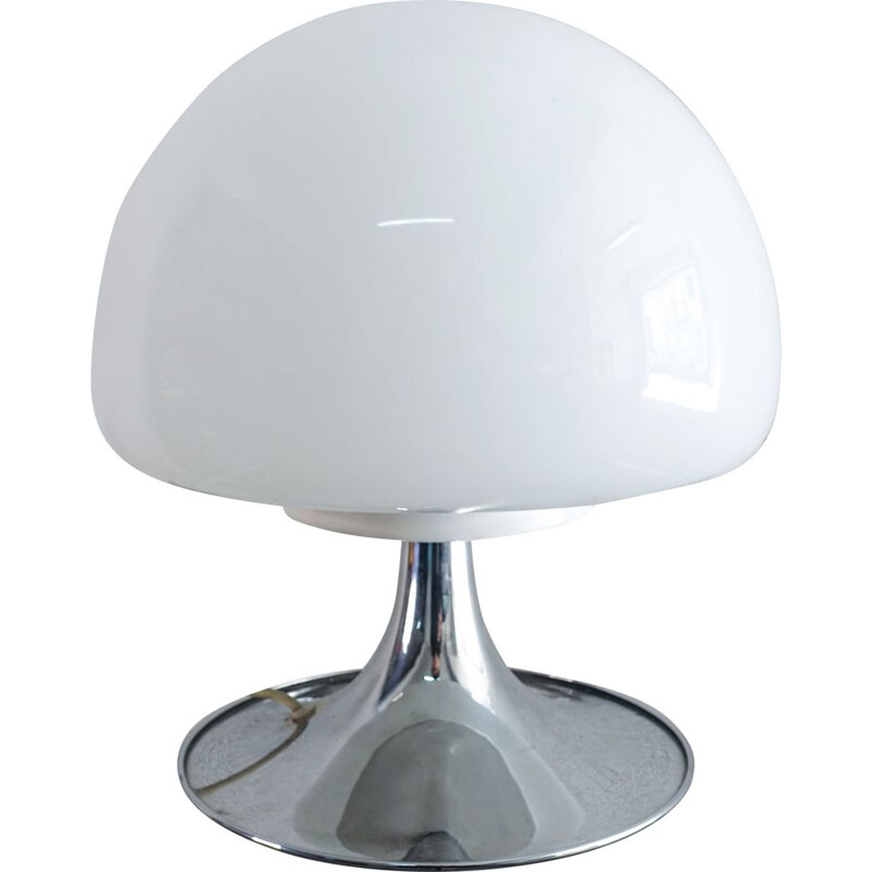 Opaline Glass Mushroom Table Lamp by Goffredo Reggiani 1960s 