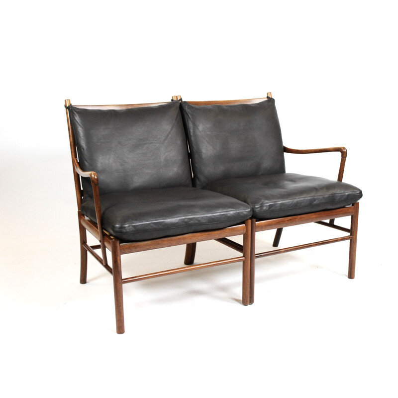 2-Sitzer Vintage-Sofa im Kolonialstil, Modell OW149-2, hergestellt von P. Jeppesen 1960