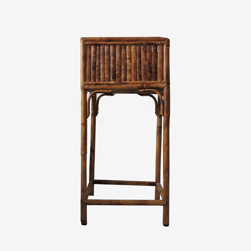 Square Bamboo Plant Stand, 1970s