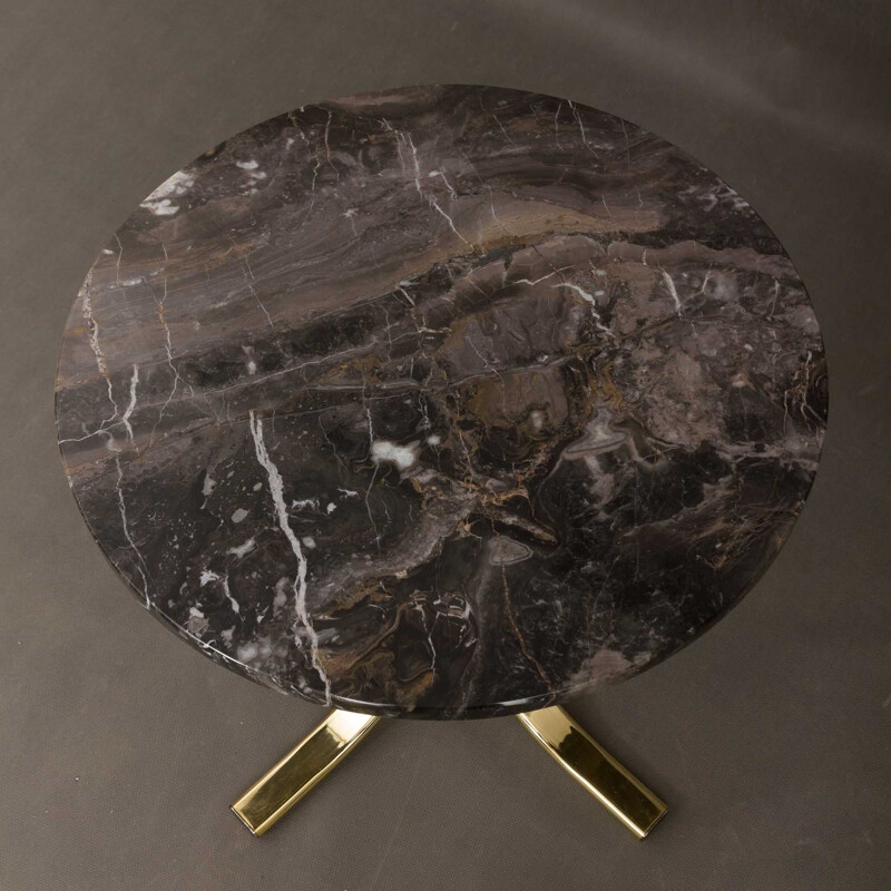 Italian marble side table in Hollywood Regency style