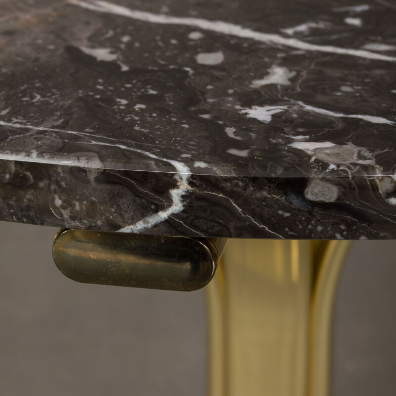 Table d'appoint vintage en marbre italien dans le style Regency d'Hollywood