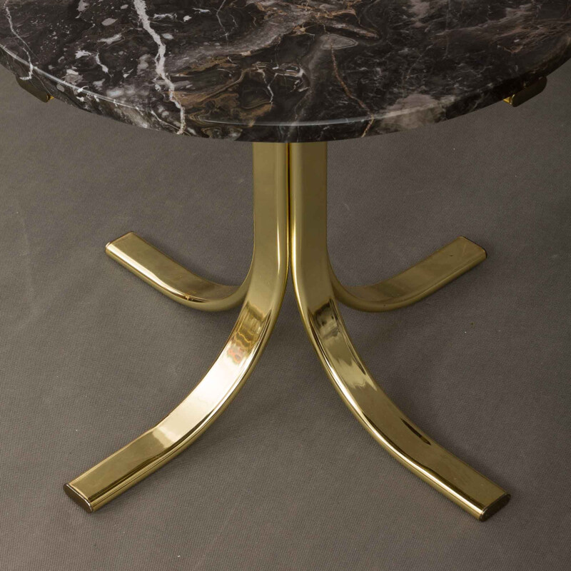 Table d'appoint vintage en marbre italien dans le style Regency d'Hollywood