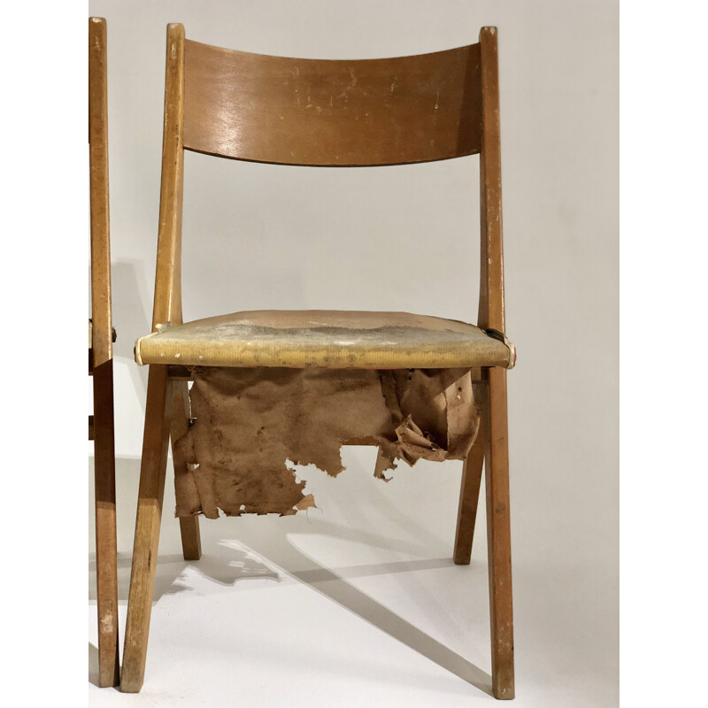 Suite of 6 vintage René Jean Caillette chairs 