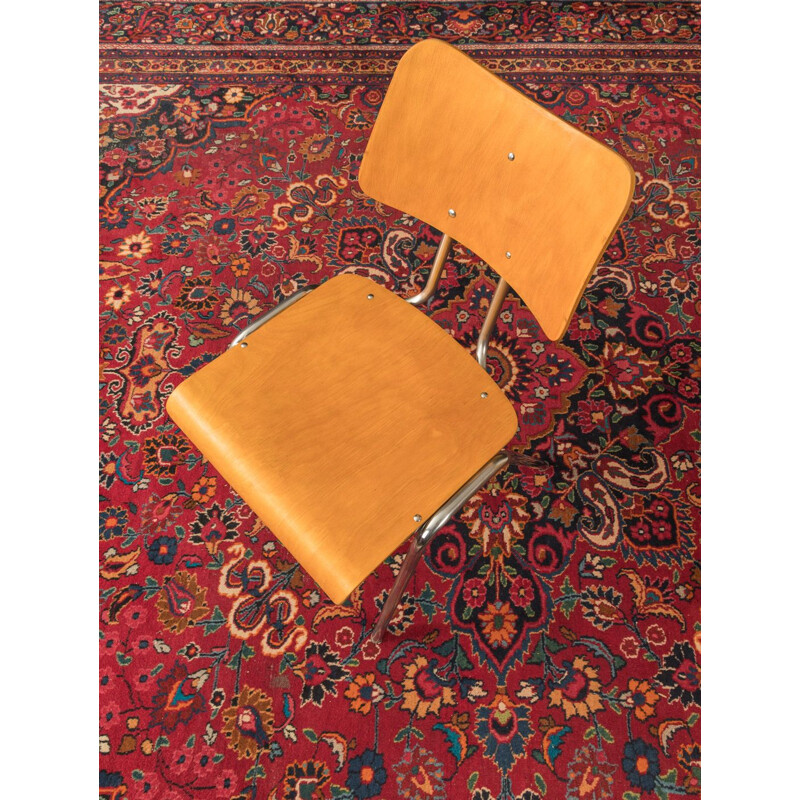 Chairs tubular steel frame plywood seat shell 1950