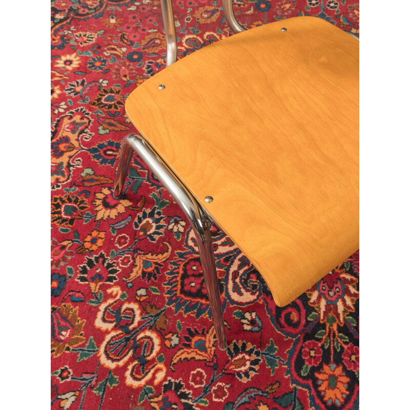 Chairs tubular steel frame plywood seat shell 1950